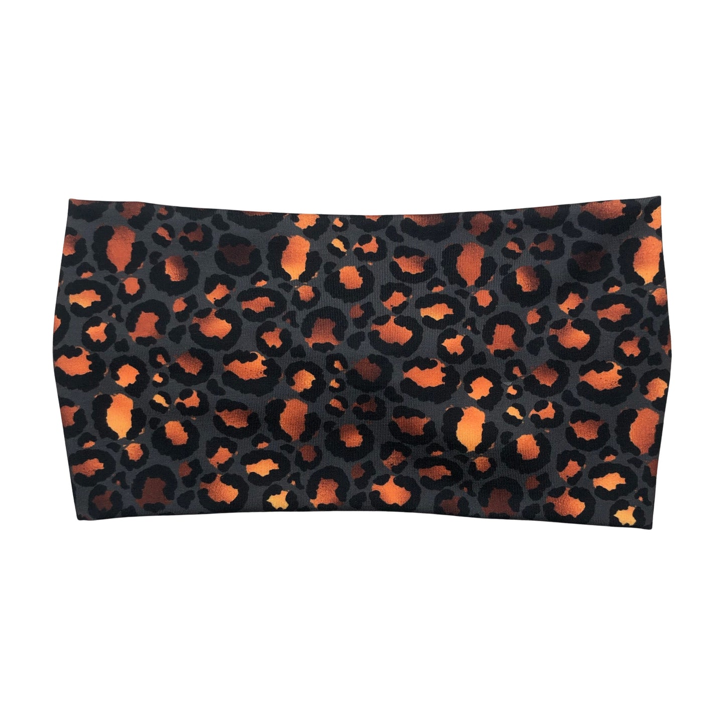 Charcoal Orange Leopard Print Headband