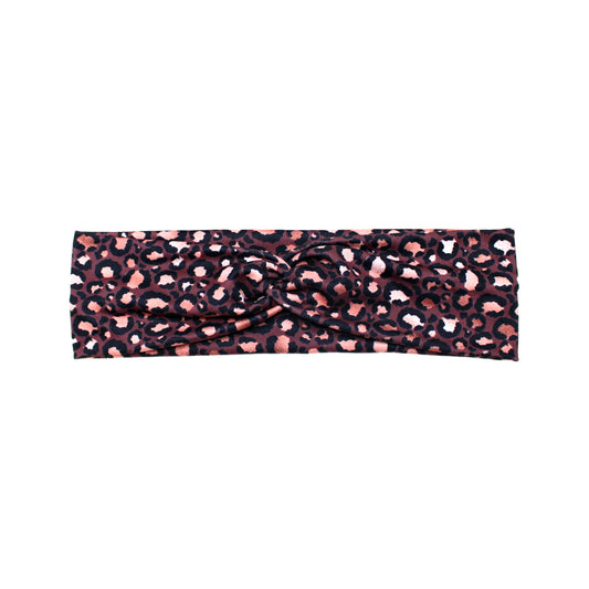 Burgundy and Gold Cheetah Print Headband