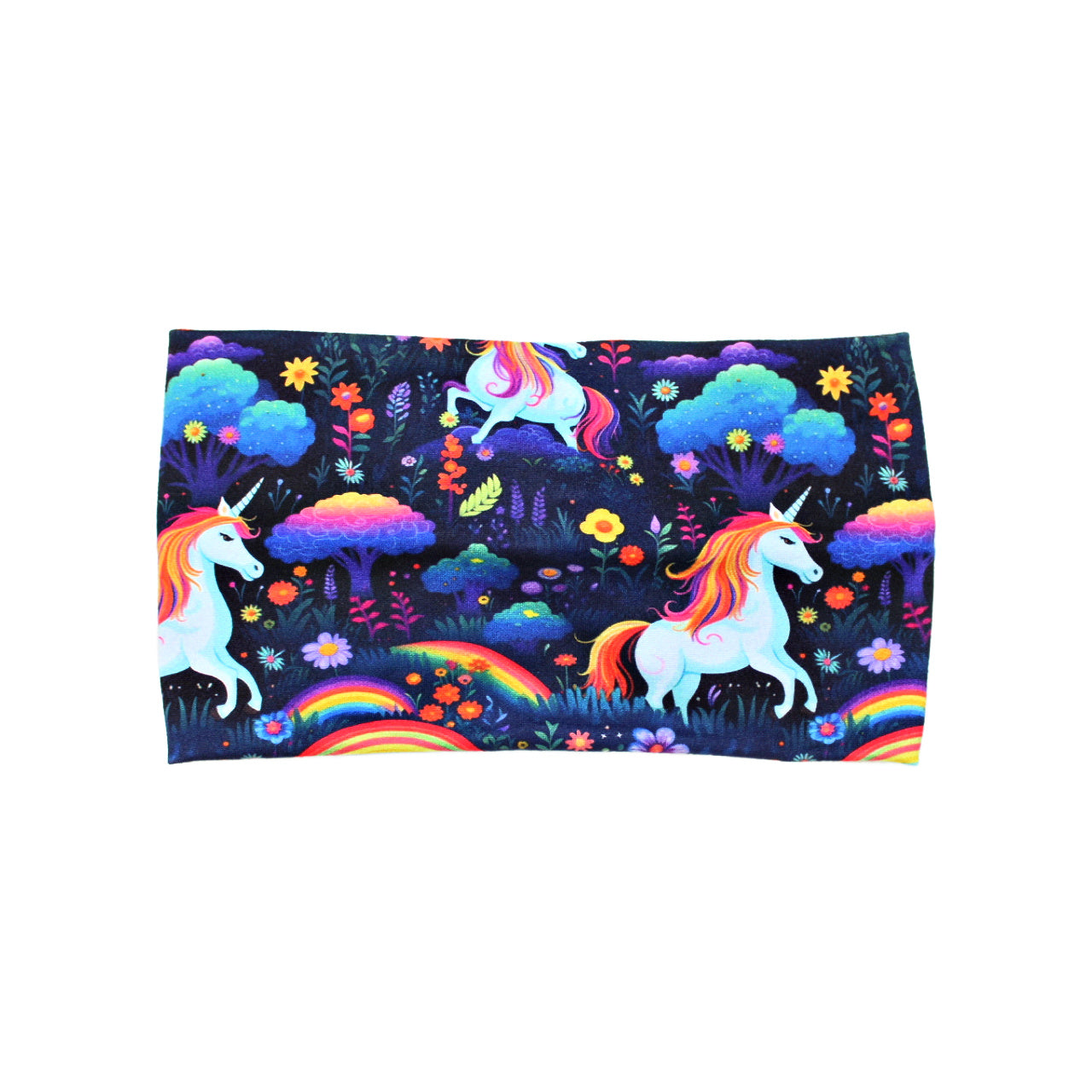 Wide Rainbow Unicorn Headband