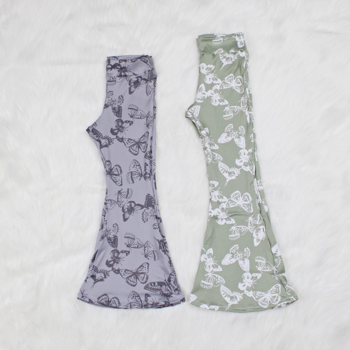 Green Butterfly Flare Pants for Girls, Ready to Ship