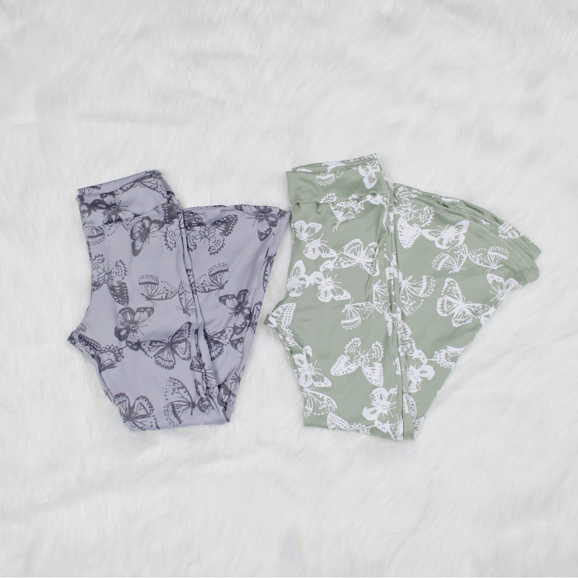 Green Butterfly Flare Pants for Girls, Ready to Ship