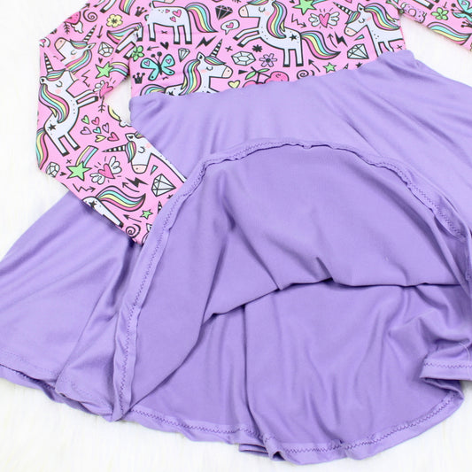 Purple Unicorn Retro Dreams Dress, Size 4, Ready to Ship
