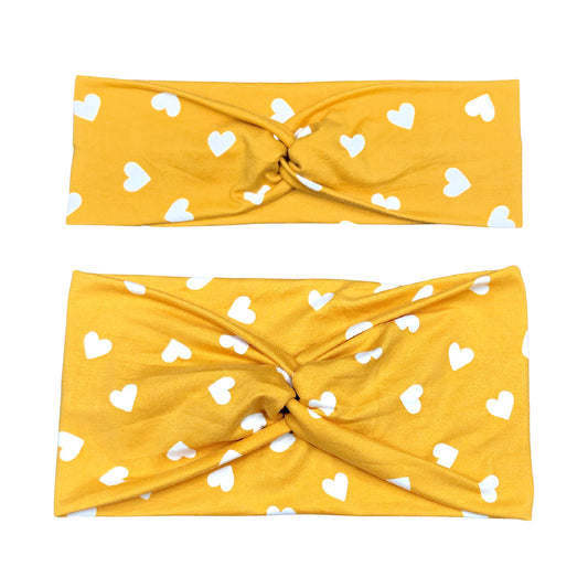 Mustard Yellow Heart Headband