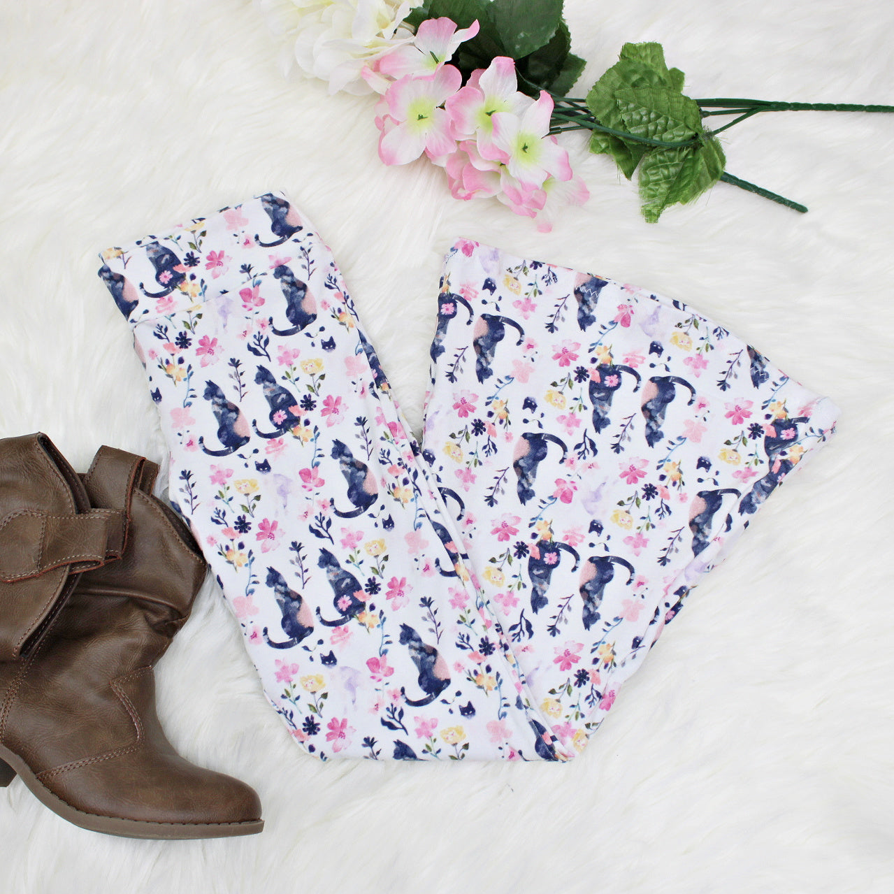 Cat Flare Leggings, Ready to Ship, 3T, 4T, 5