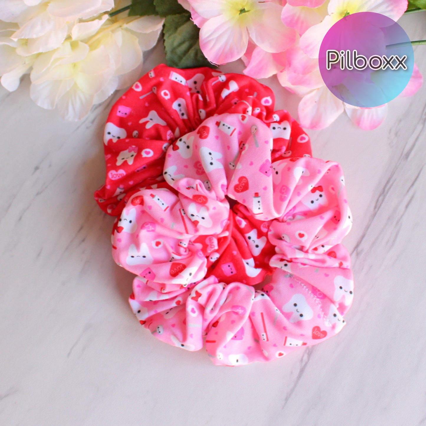 Valentine Teeth Scrunchie Set