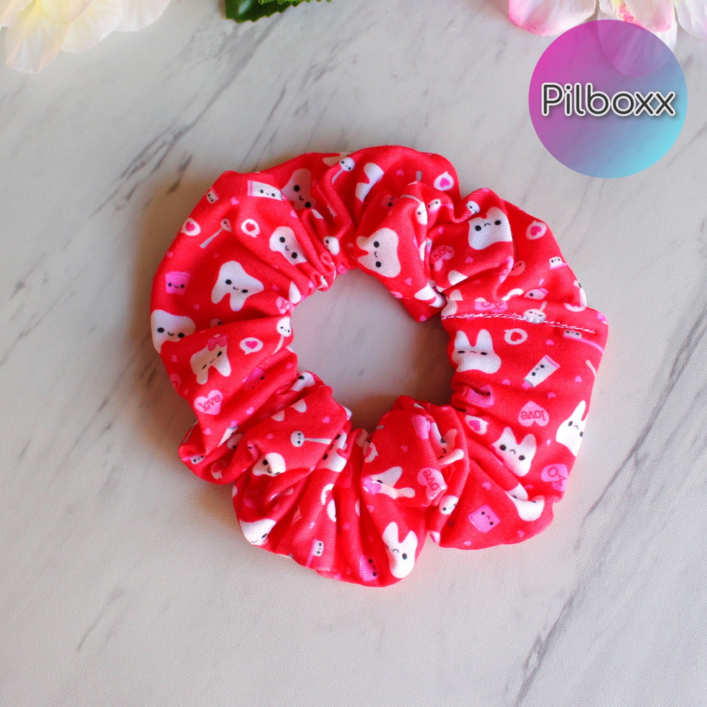 Red Valentine's Tooth Scrunchie