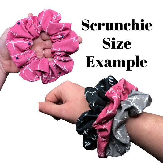 EKG Heartbeat Medical Print Nurse Scrunchie