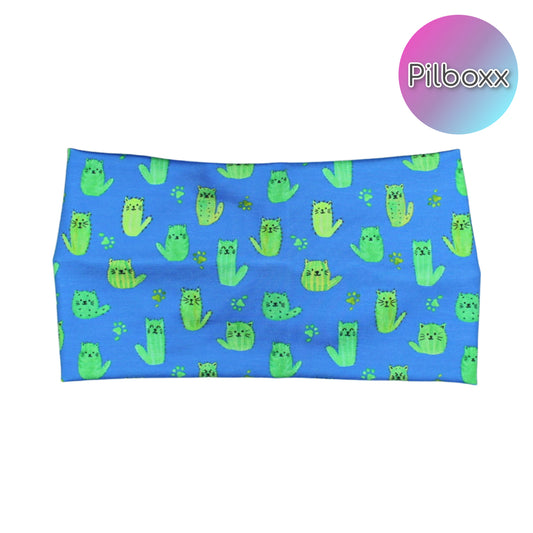 Wide Blue Cat-cus Headband