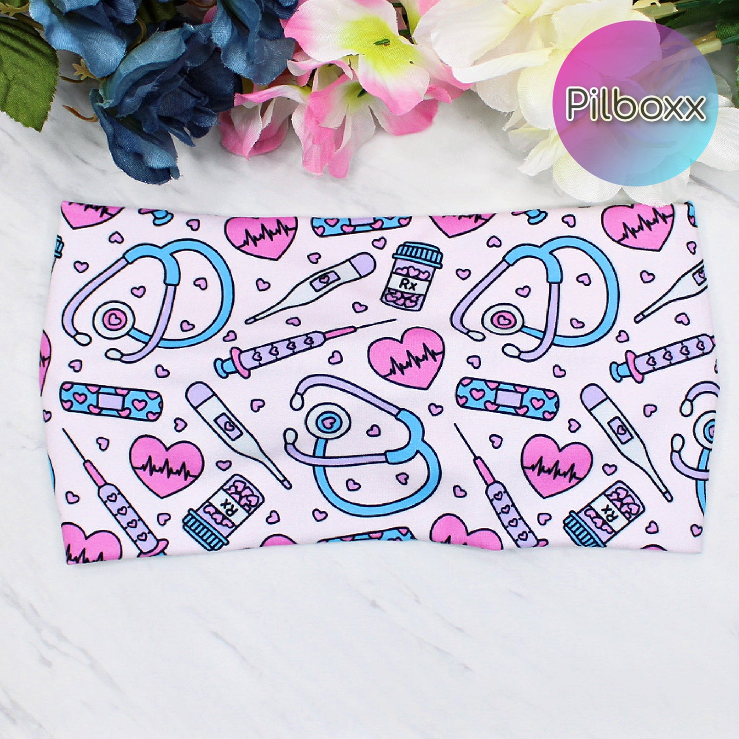 Wide Valentine's Nurse Print Headband