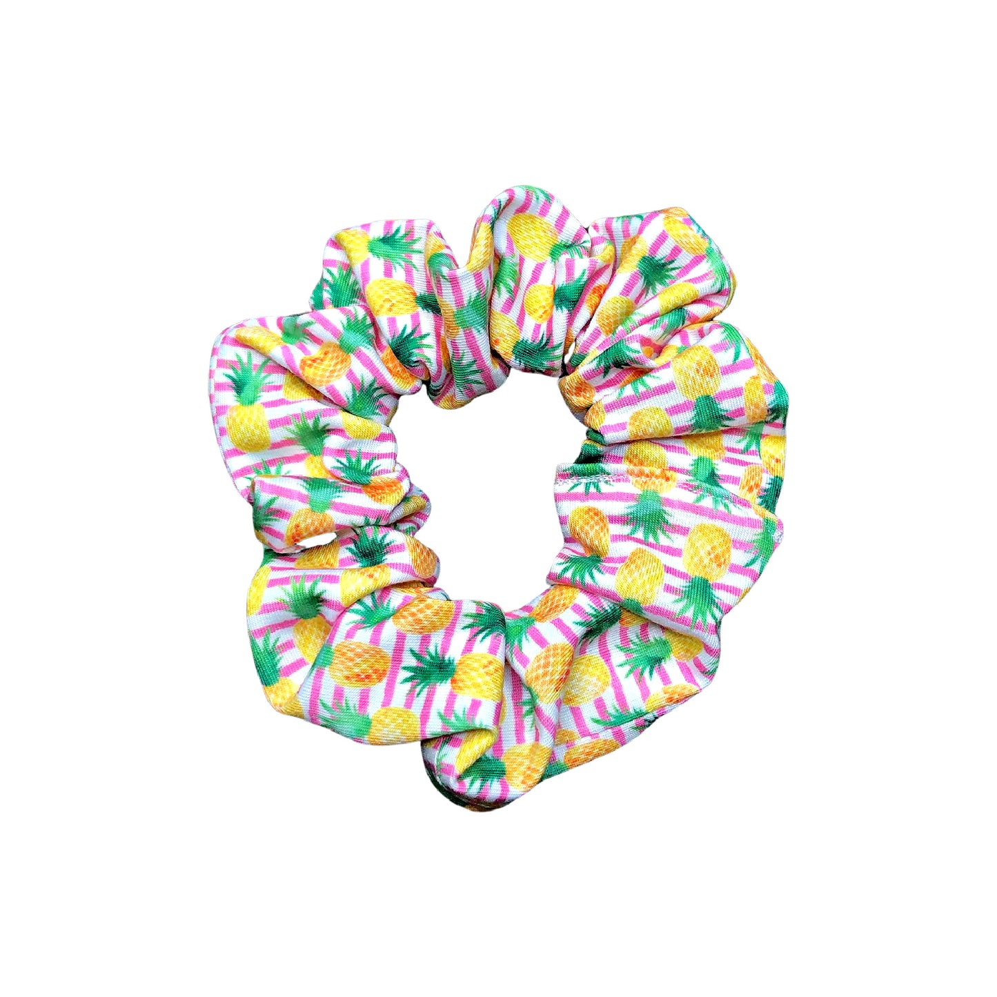 Pink Stripe Pineapple Scrunchie
