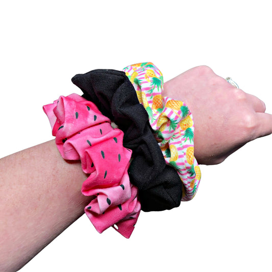 Pink Stripe Pineapple Scrunchie