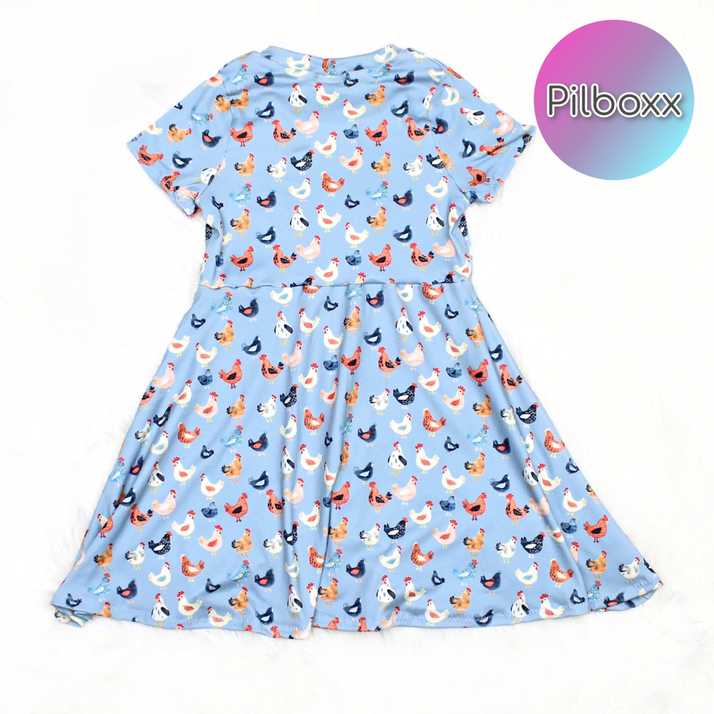 Blue Chicken Sundress for Girls, TAT 2 weeks