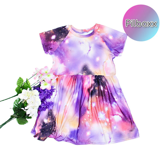 Purple Space Sundress for Girls, TAT 3-5 days