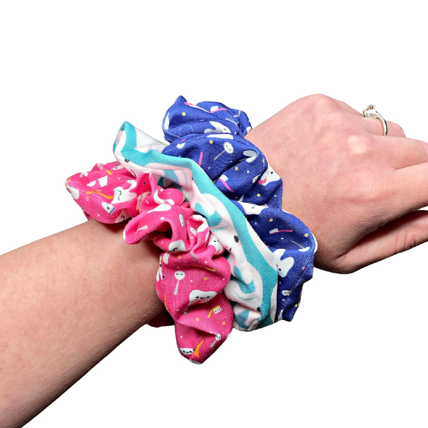 Happy Teeth Dental Scrunchie Set of 3 or Singles