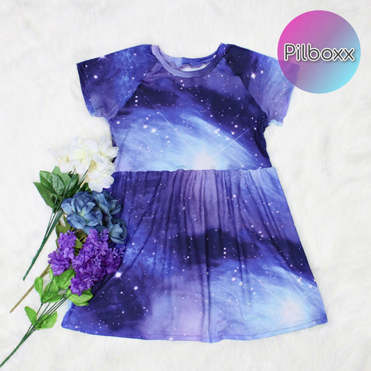 Blue Space Sundress for Girls, TAT 3-5 days