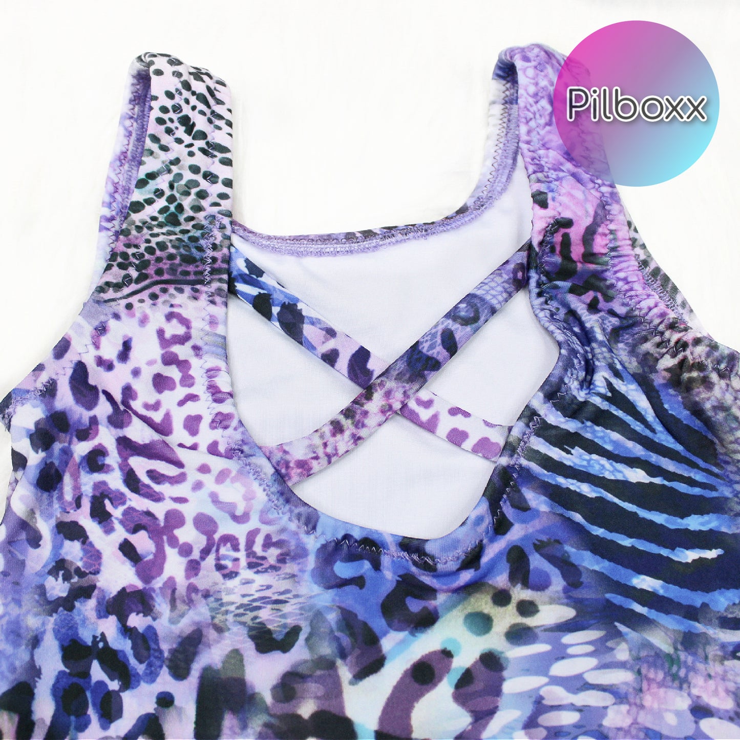 Purple Animal Print Swimsuit for Girls, 6, 7, 8, Ready to Ship