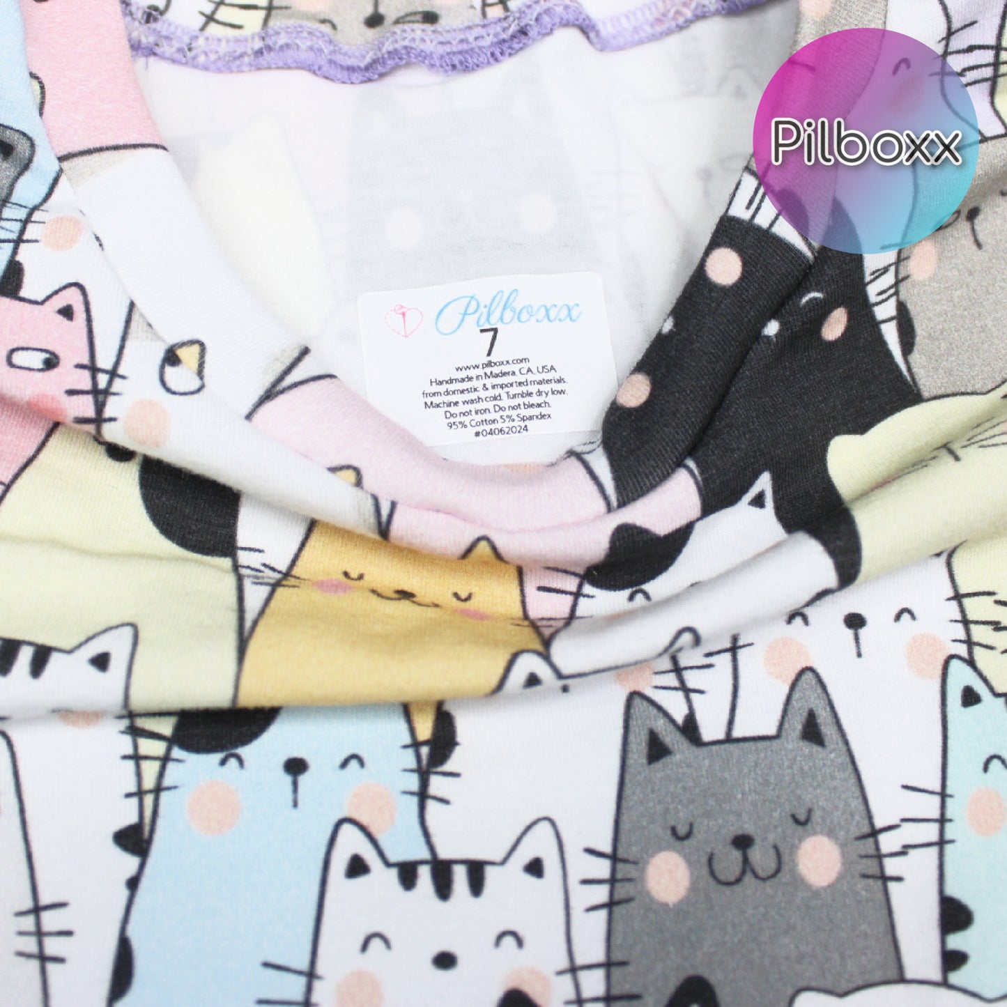 Cotton Cat Peplum Shirt for Girls, Ready to Ship