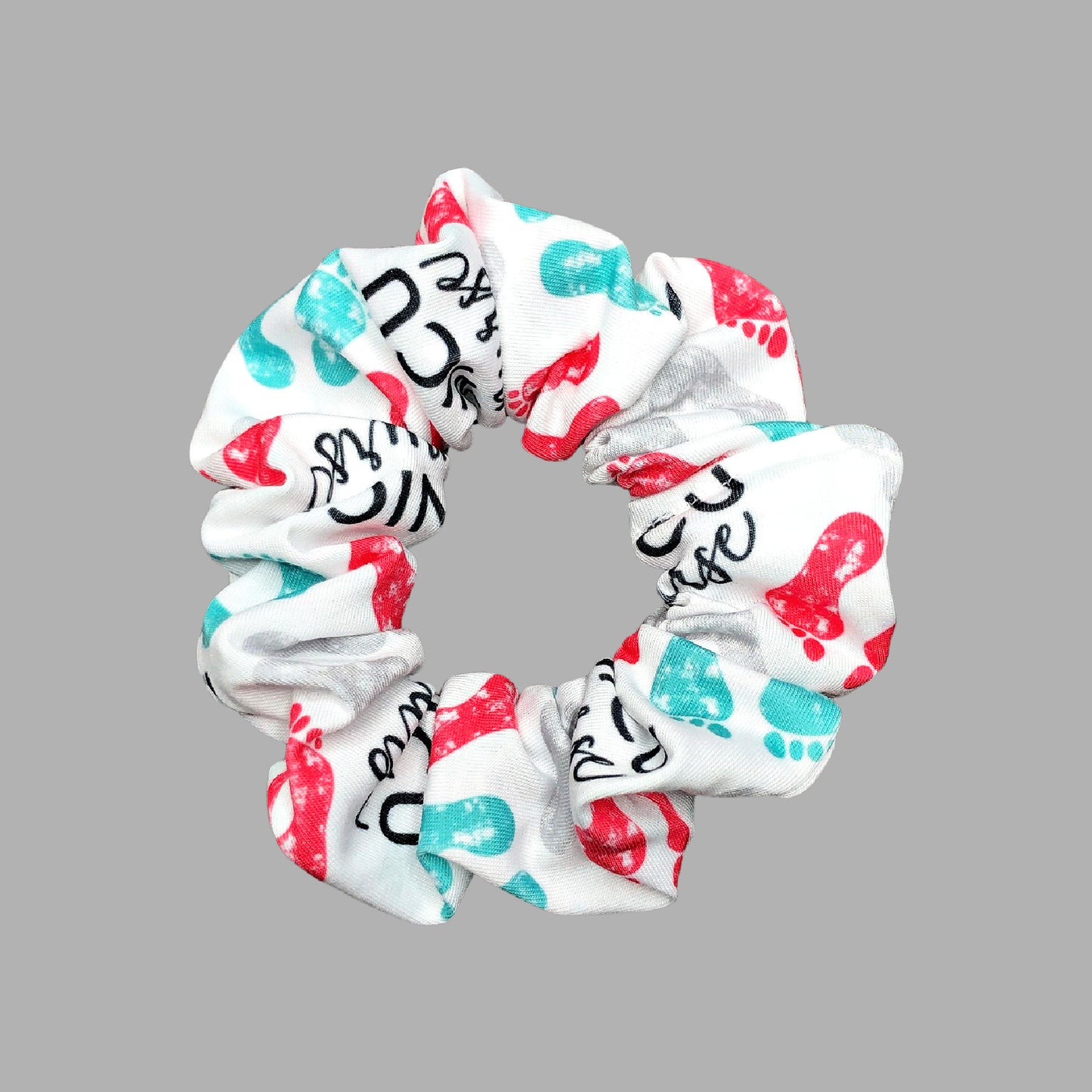 Wide Red NICU Nurse Baby Footprint Headband for Women