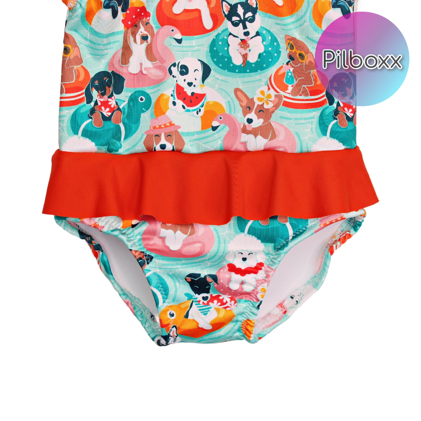 Swimming Dogs Bathing Suit, Size 18m Girls, Ready to Ship