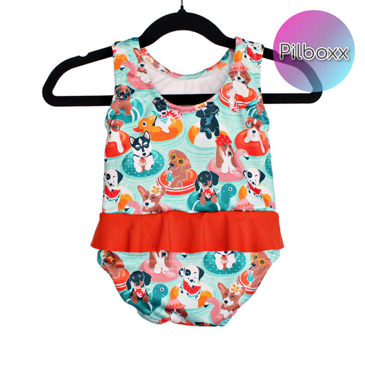 Swimming Dogs Bathing Suit, Size 18m Girls, Ready to Ship