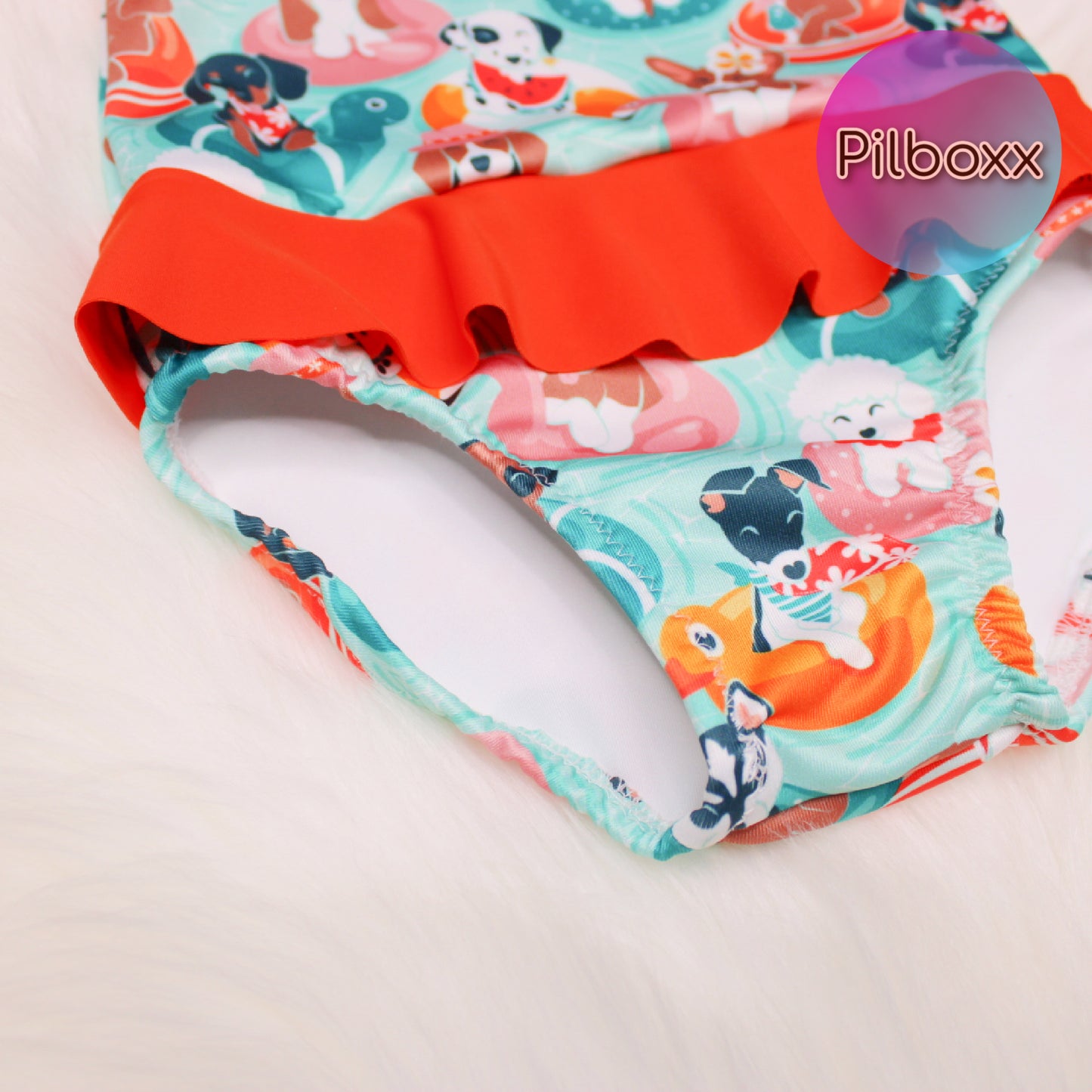 Swimming Dogs Bathing Suit, Size 18m Girls, Ready to Ship