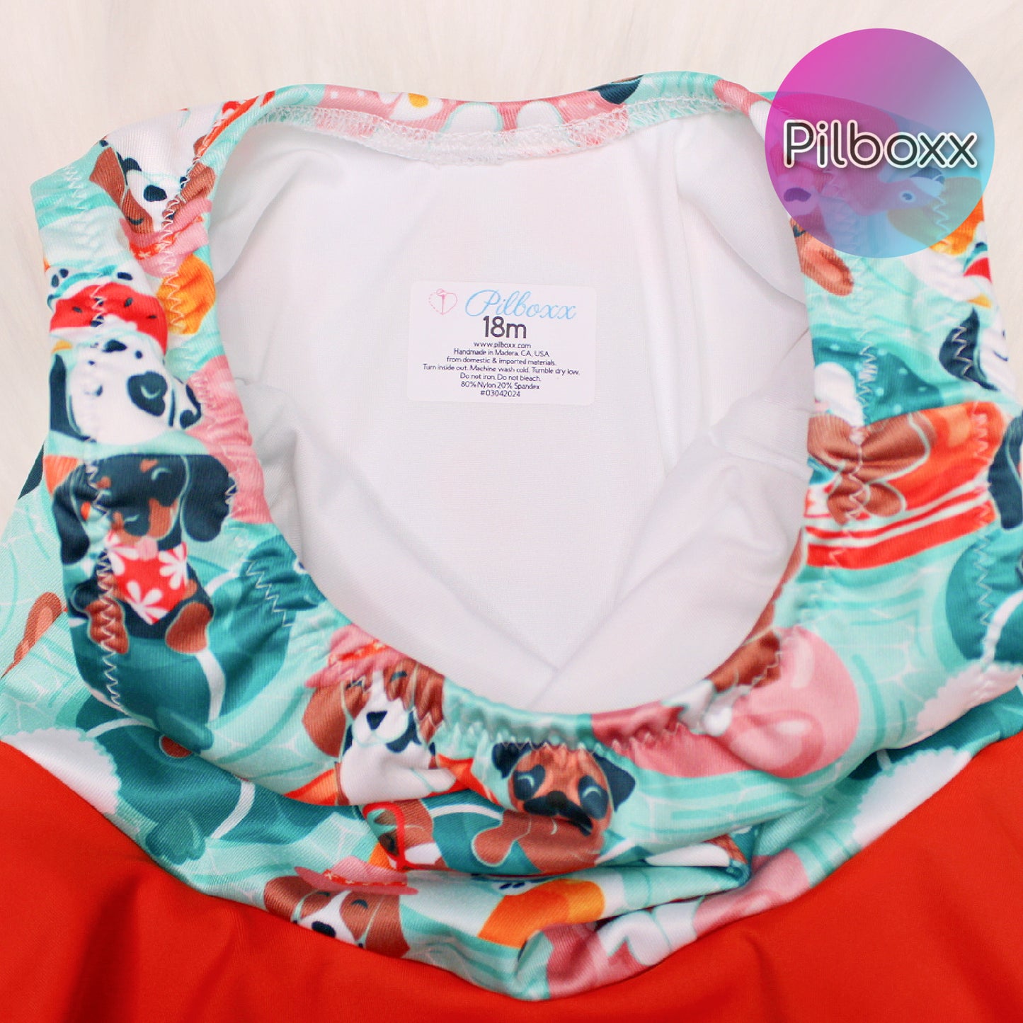 Swimming Dogs Bathing Suit, Size 18m Girls, Ready to Ship