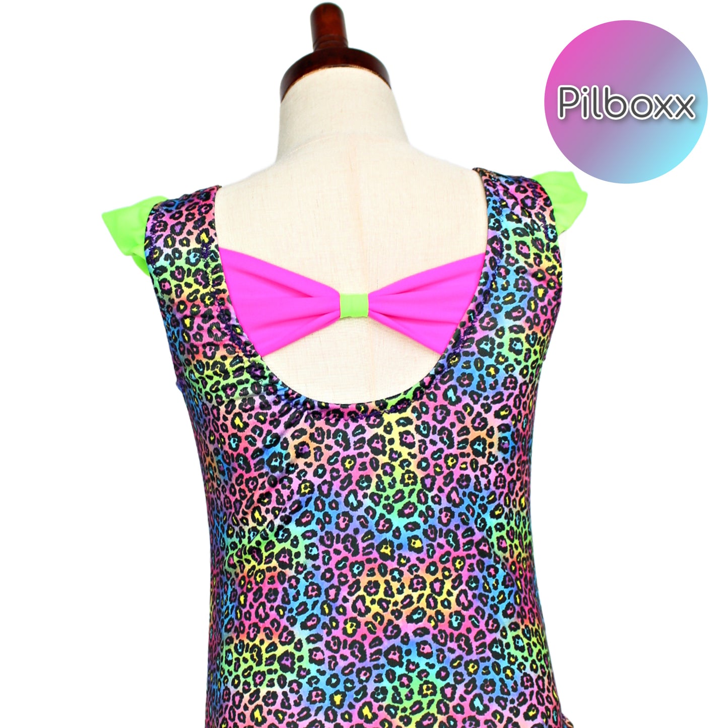 Rainbow Leopard Bathing Suit, Size 8 Girls, Ready to Ship