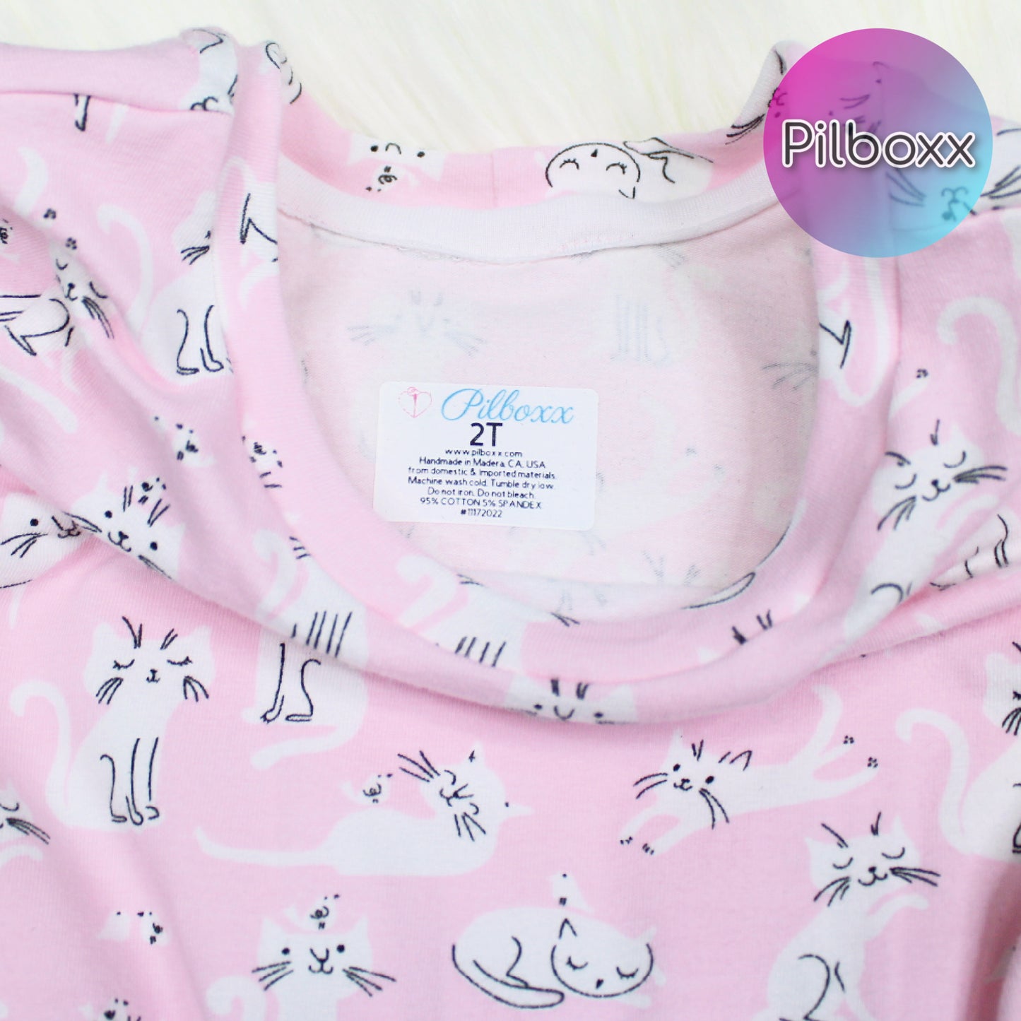 2T Toddler Girls Pink Cats Summer Jumpsuit, Ready to Ship