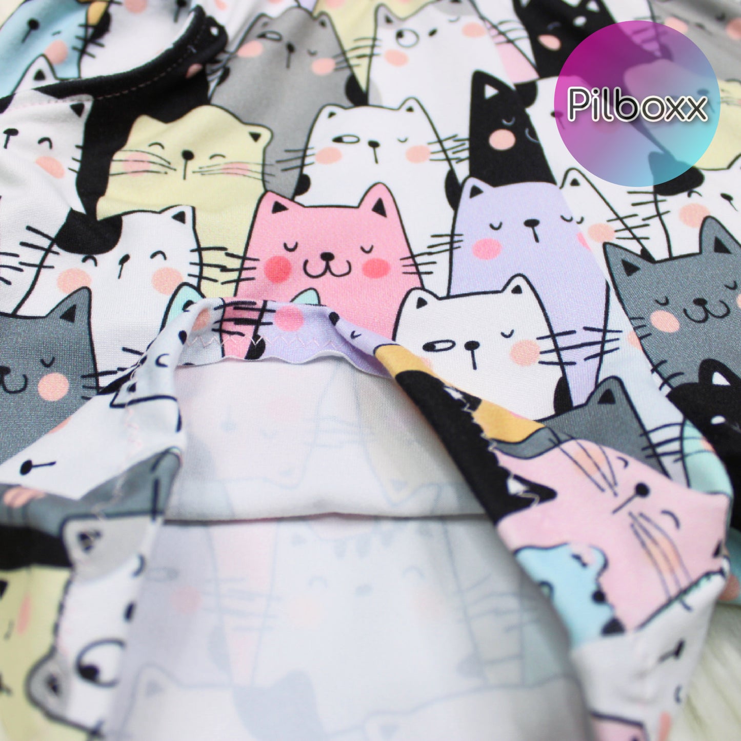 2T Toddler Girls Pastel Cats Summer Jumpsuit, Ready to Ship