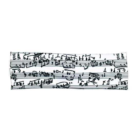 Sheet Music Twist Headband – Black & White (Imperfect Print – Final Sale)