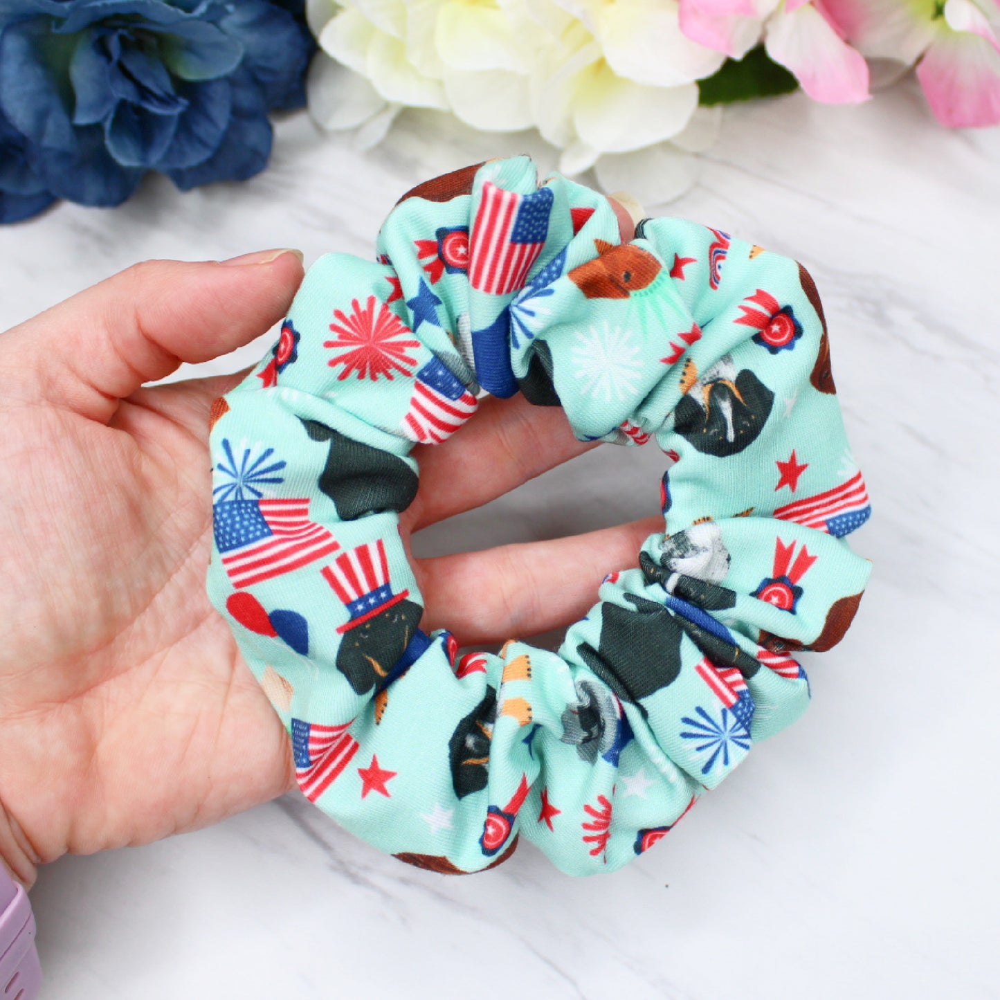 Patriotic Dachshunds Scrunchie