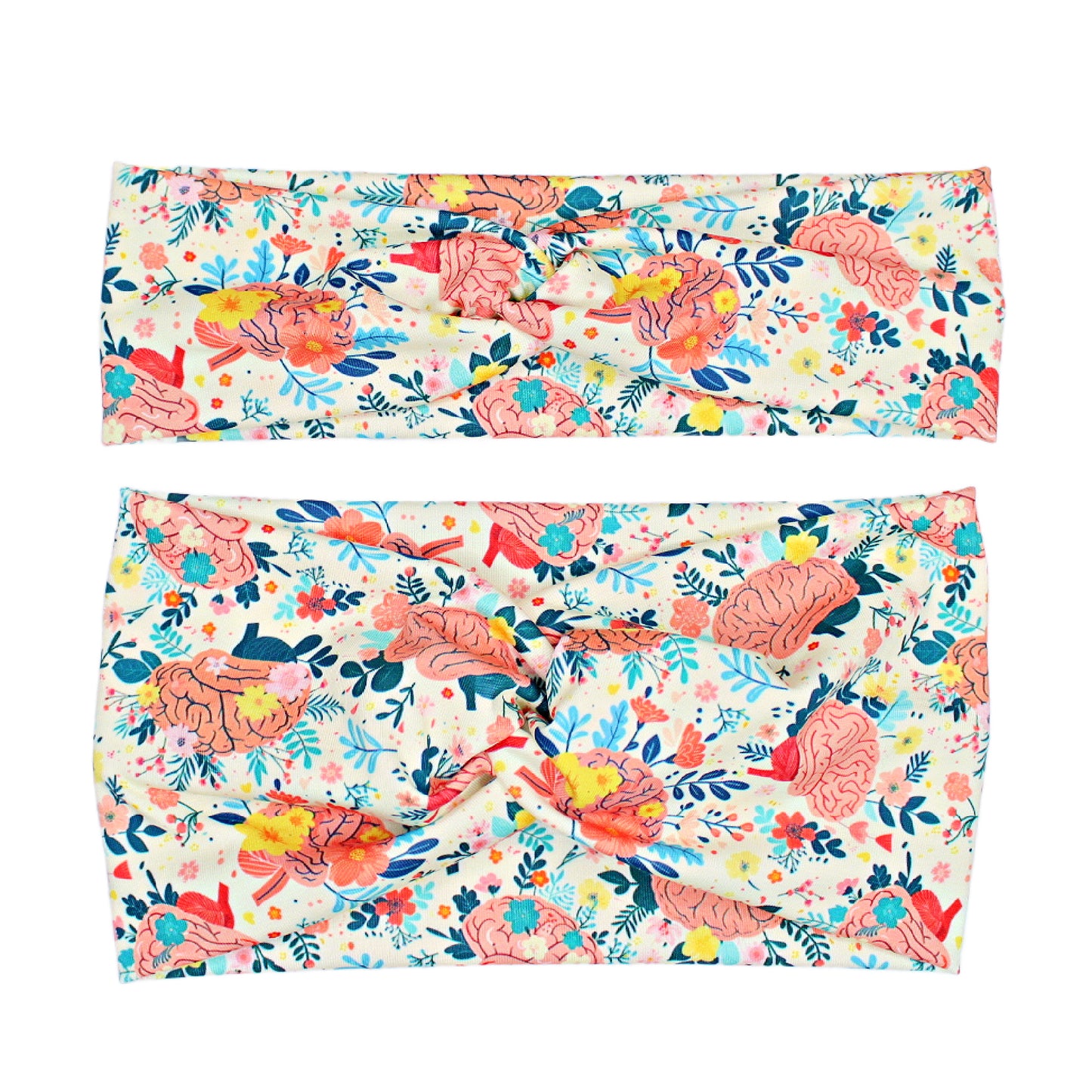 Floral Brain Twist Headband or Scrunchie