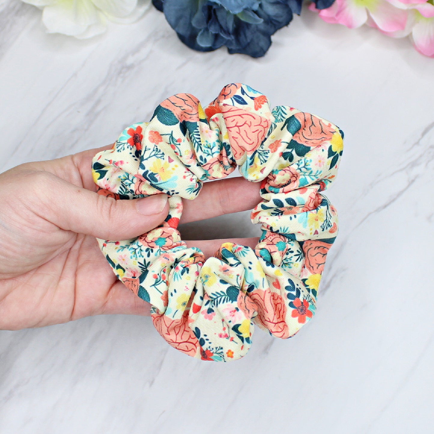 Floral Brain Twist Headband or Scrunchie