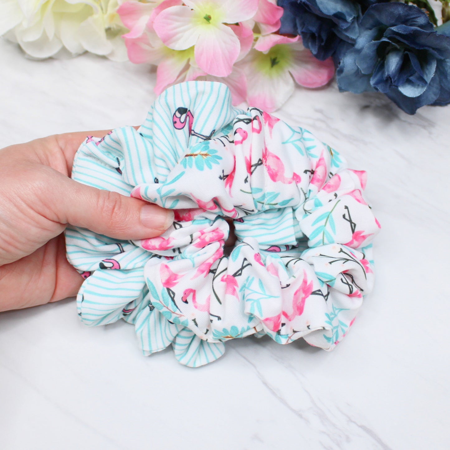 Flamingo Scrunchies, Set or Singles