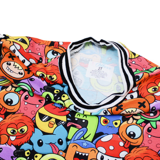 Kids Cartoon Monster Oversized Tee, TAT 1-3 business days