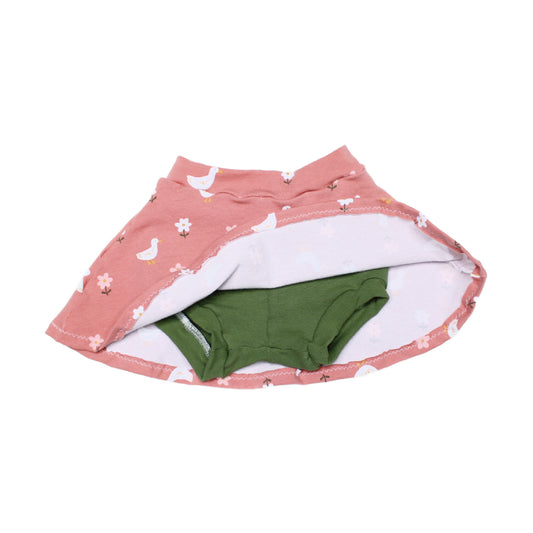 12m Pink Goose Skirted Bummies, Ready to Ship