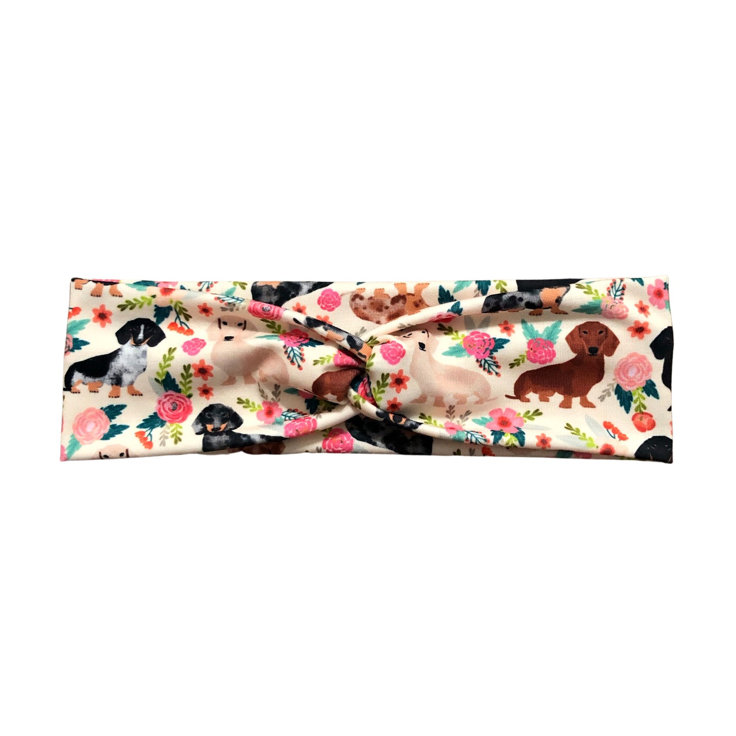 Floral Dachshund Dog Print Headband
