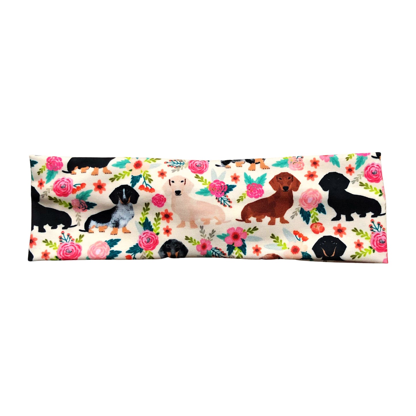 Floral Dachshund Dog Print Headband