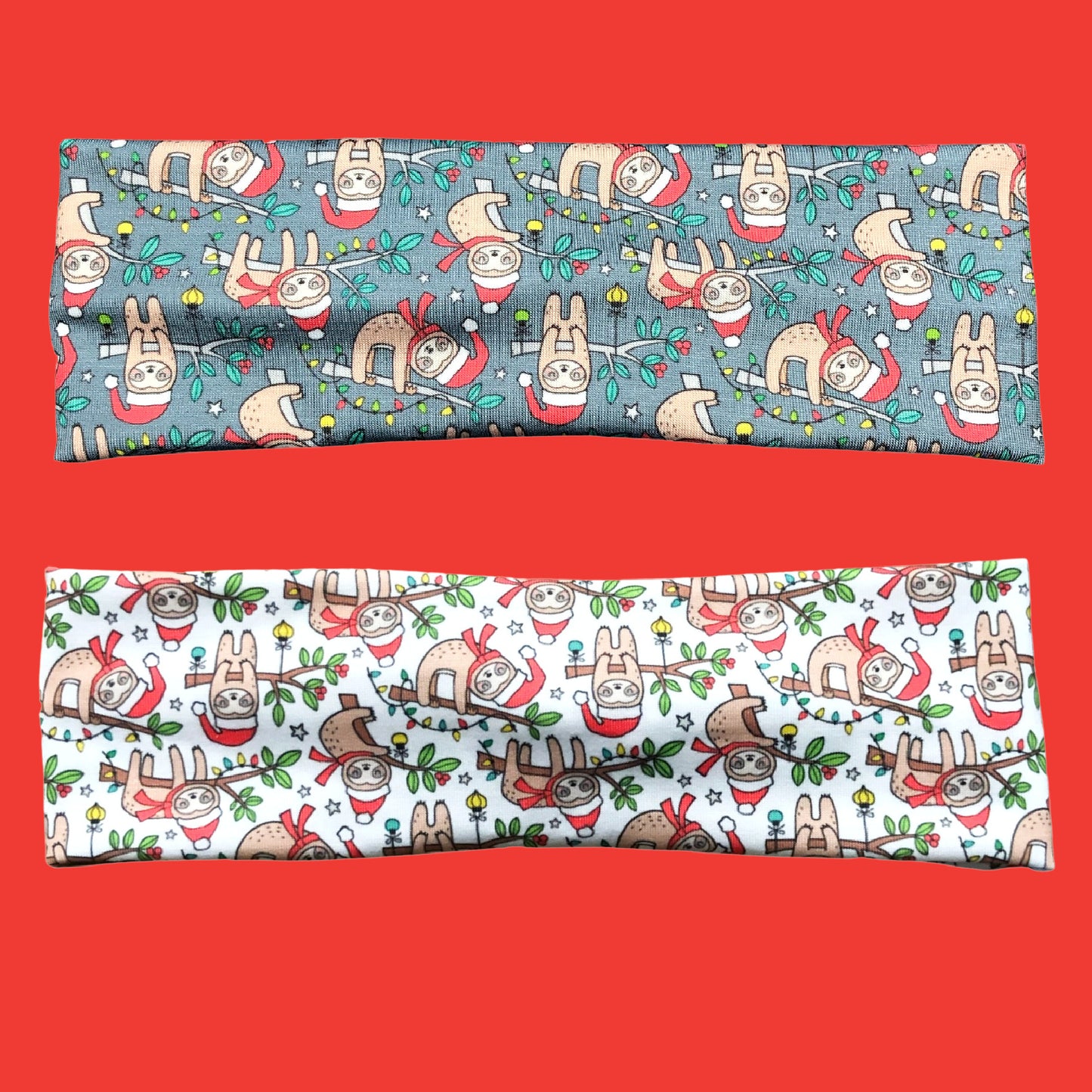 Christmas Sloth Print Headband