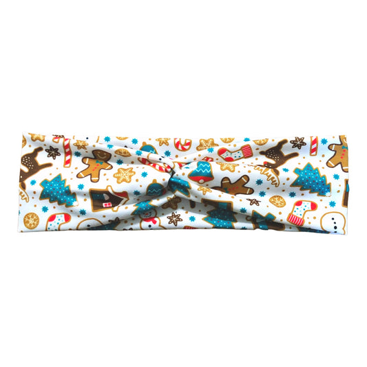 Red Christmas Gingerbread Cookie Print Headband