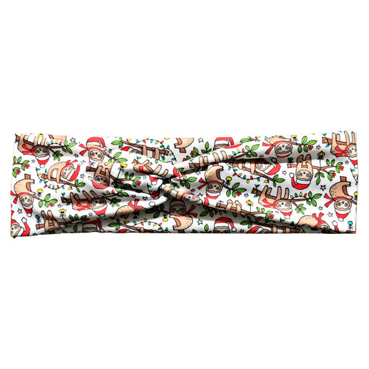 Christmas Sloth Print Headband