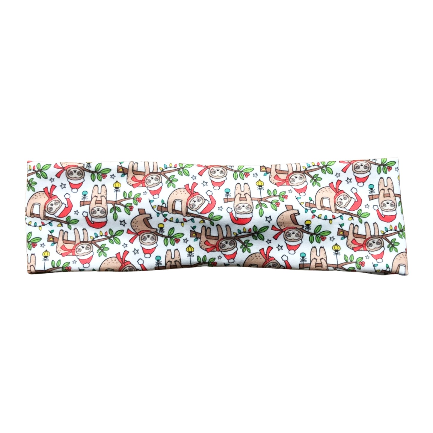 Christmas Sloth Print Headband