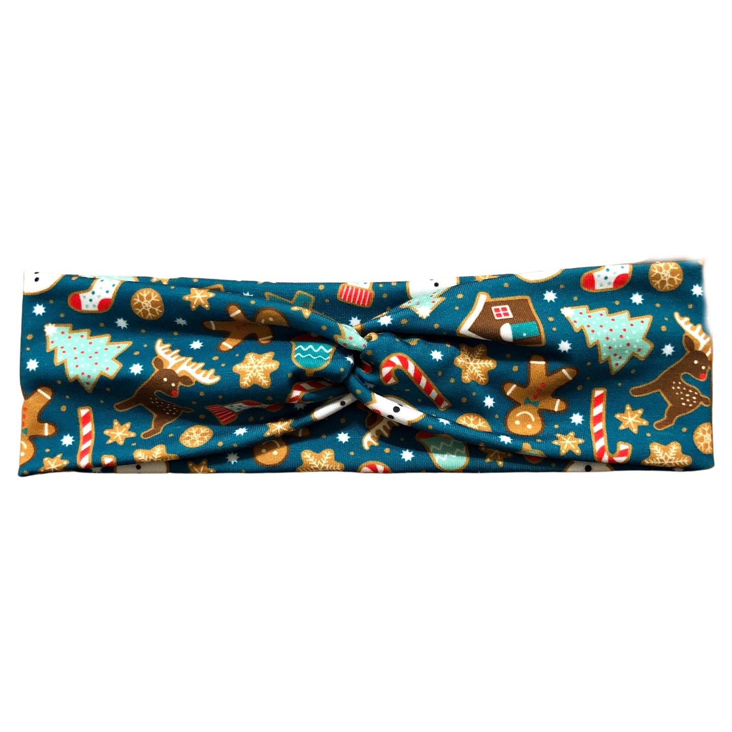 Red Christmas Gingerbread Cookie Print Headband