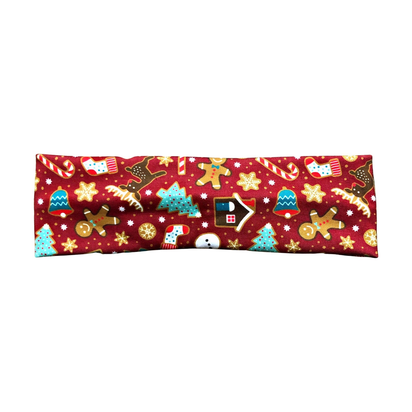 Red Christmas Gingerbread Cookie Print Headband