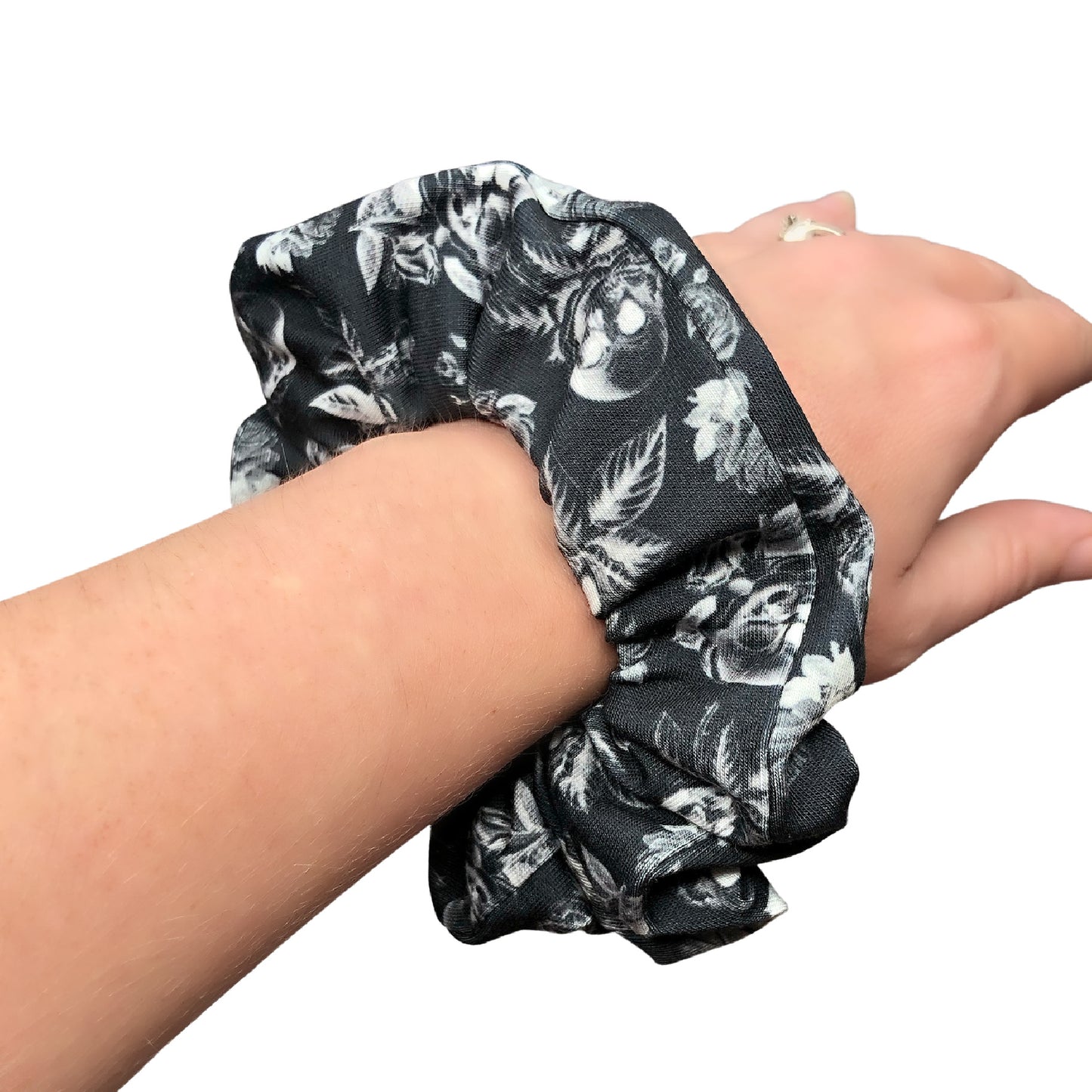 Skulls and Roses Scrunchie