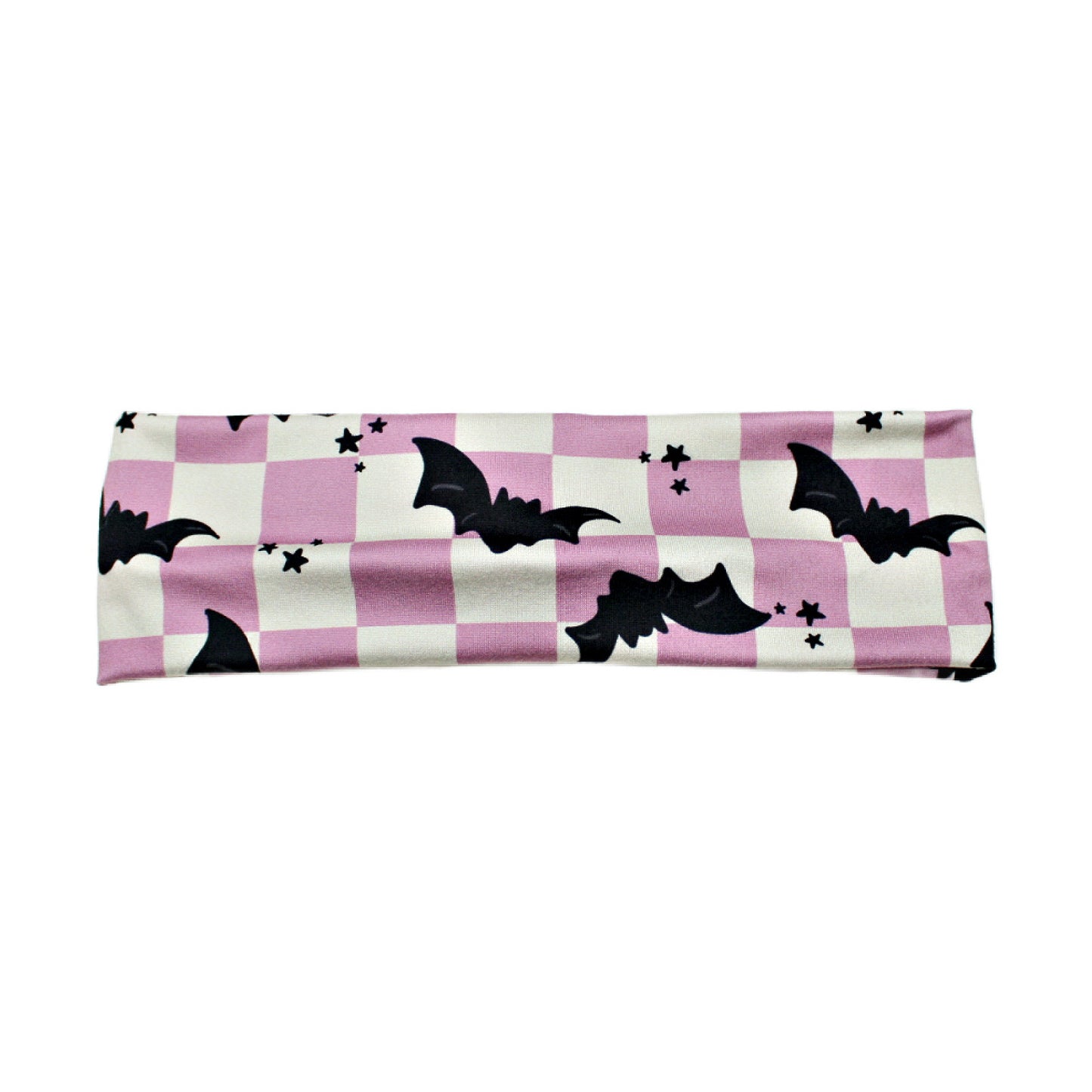 Purple Checkered Bat Headband