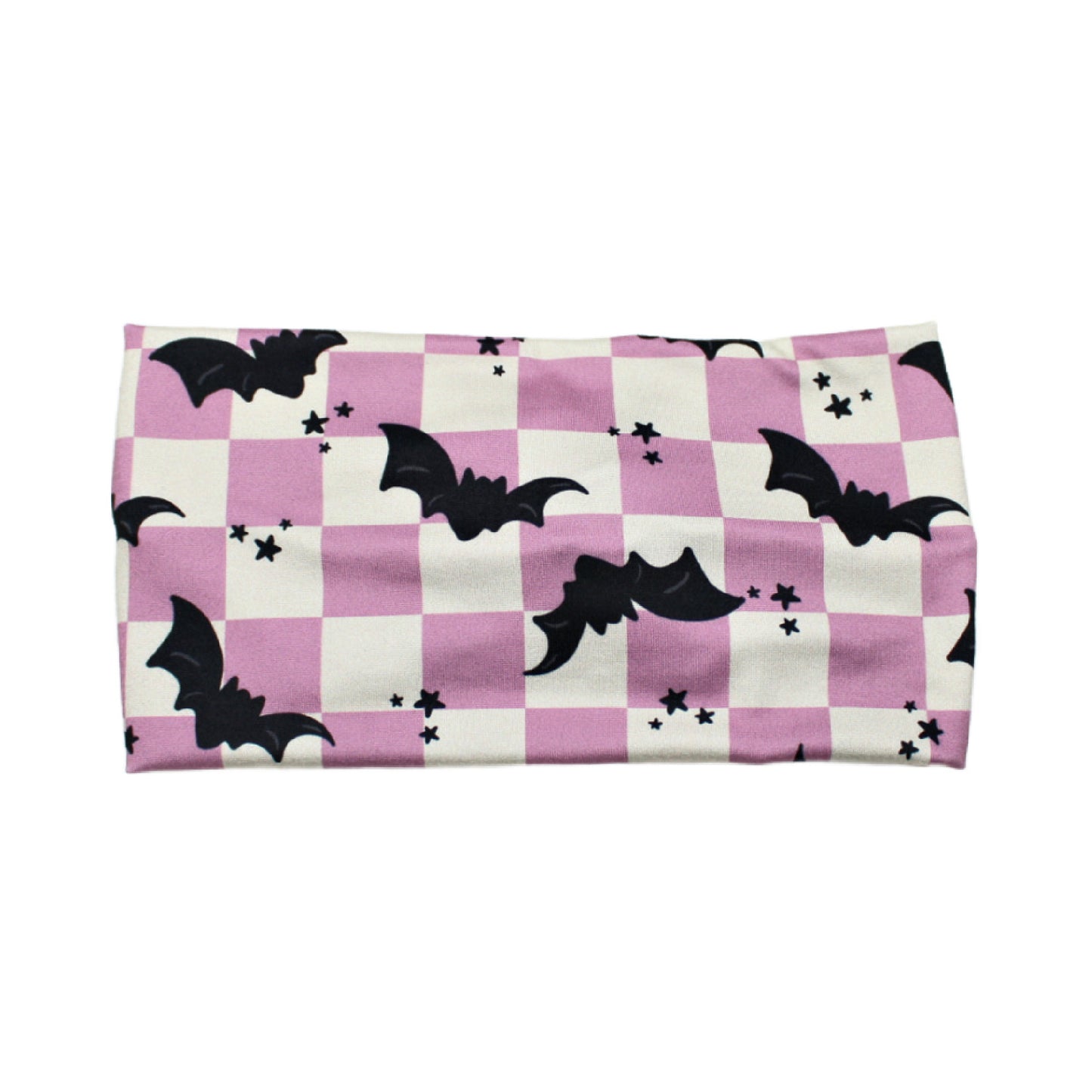 Purple Checkered Bat Headband