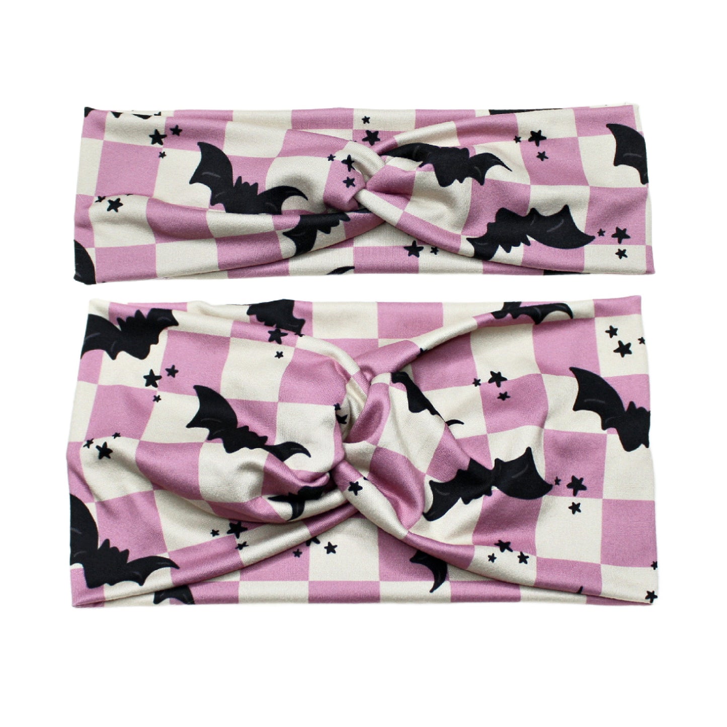 Purple Checkered Bat Headband