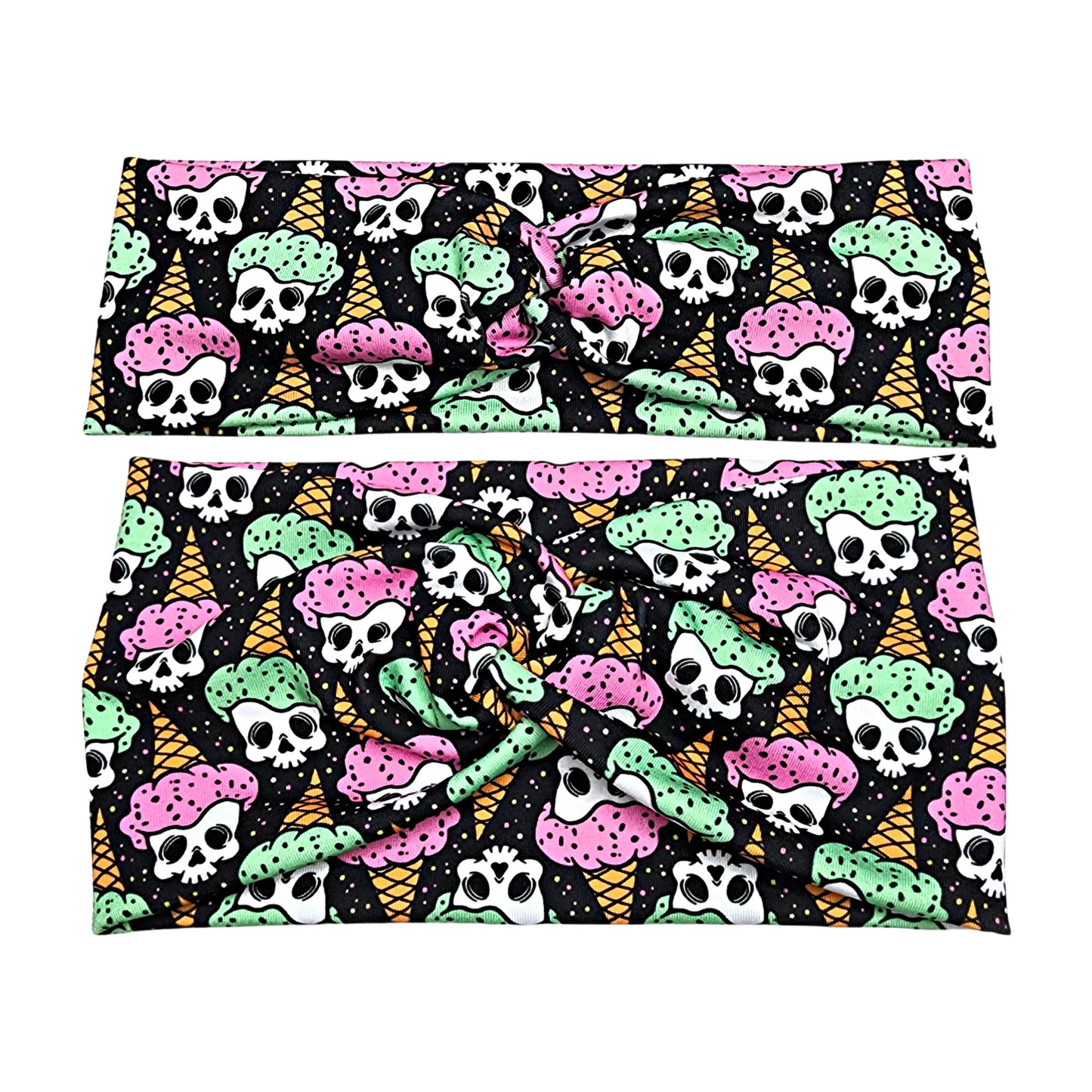 Ice Cream Skull Fabric Headband