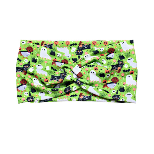 Green Halloween Dachshund Dogs Headband